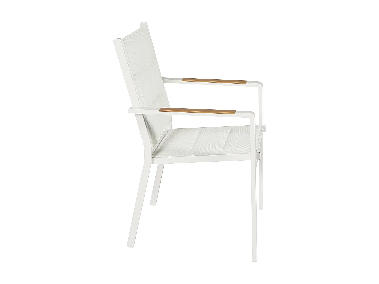 Lot de 2 chaises de jardin en aluminium et textilène blanc