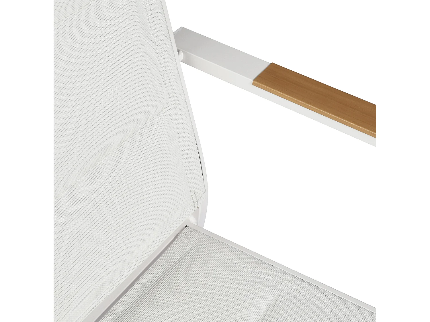 Lot de 2 chaises de jardin en aluminium et textilène blanc