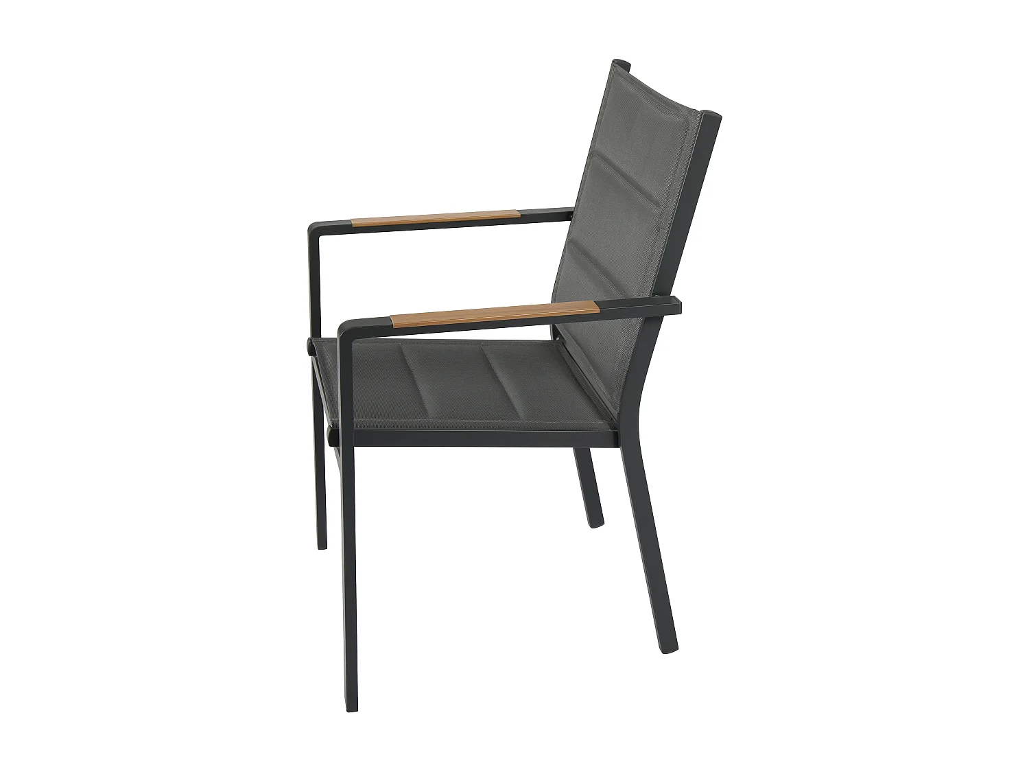 Lot de 2 chaises de jardin en aluminium et textilène gris