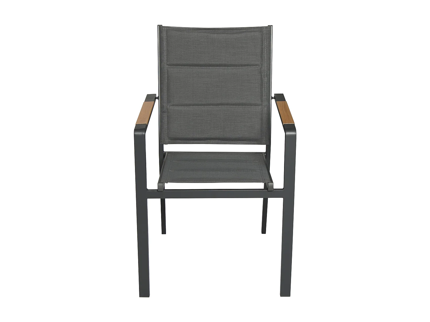 Lot de 2 chaises de jardin en aluminium et textilène gris