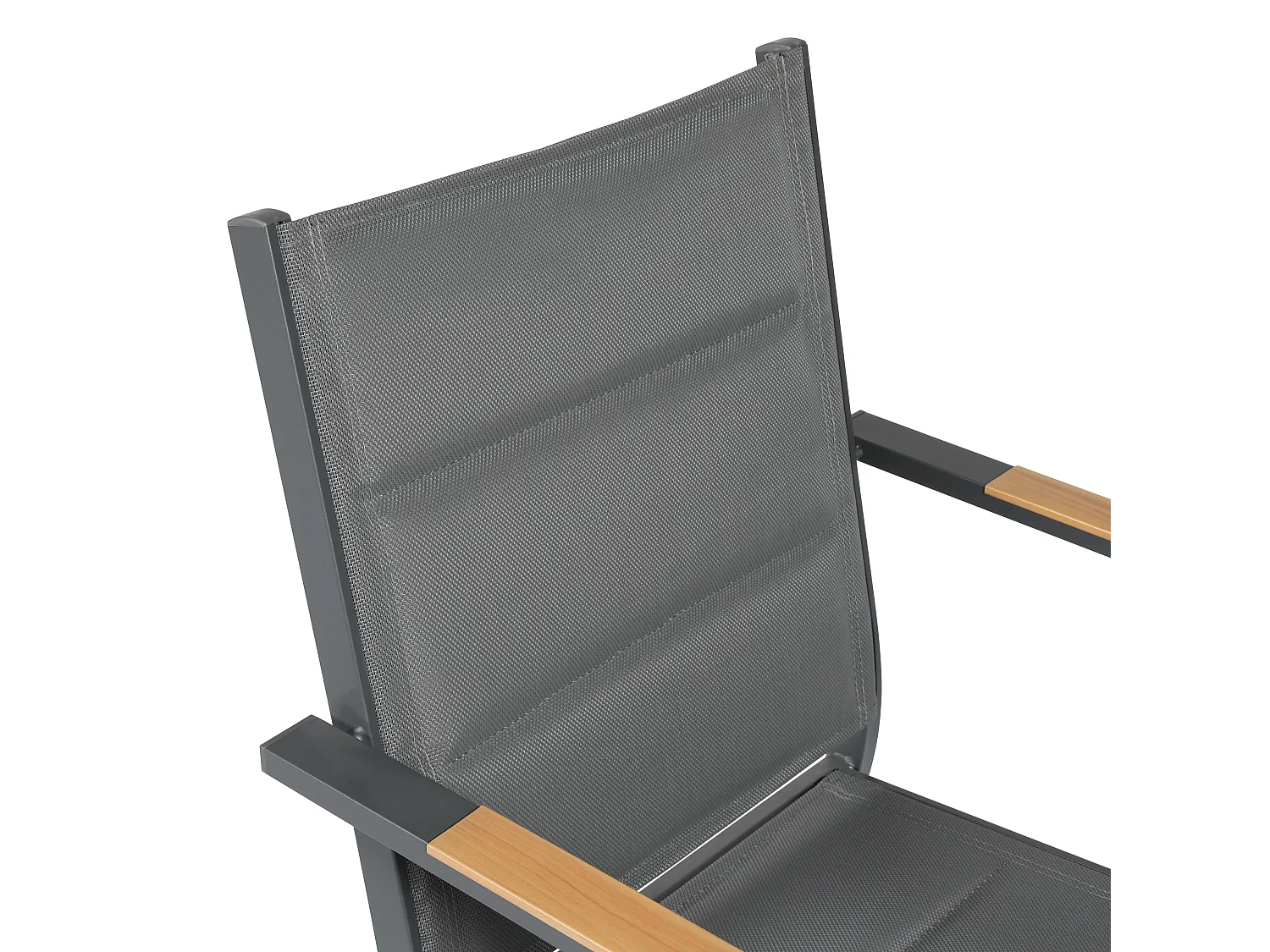 Lot de 2 chaises de jardin en aluminium et textilène gris