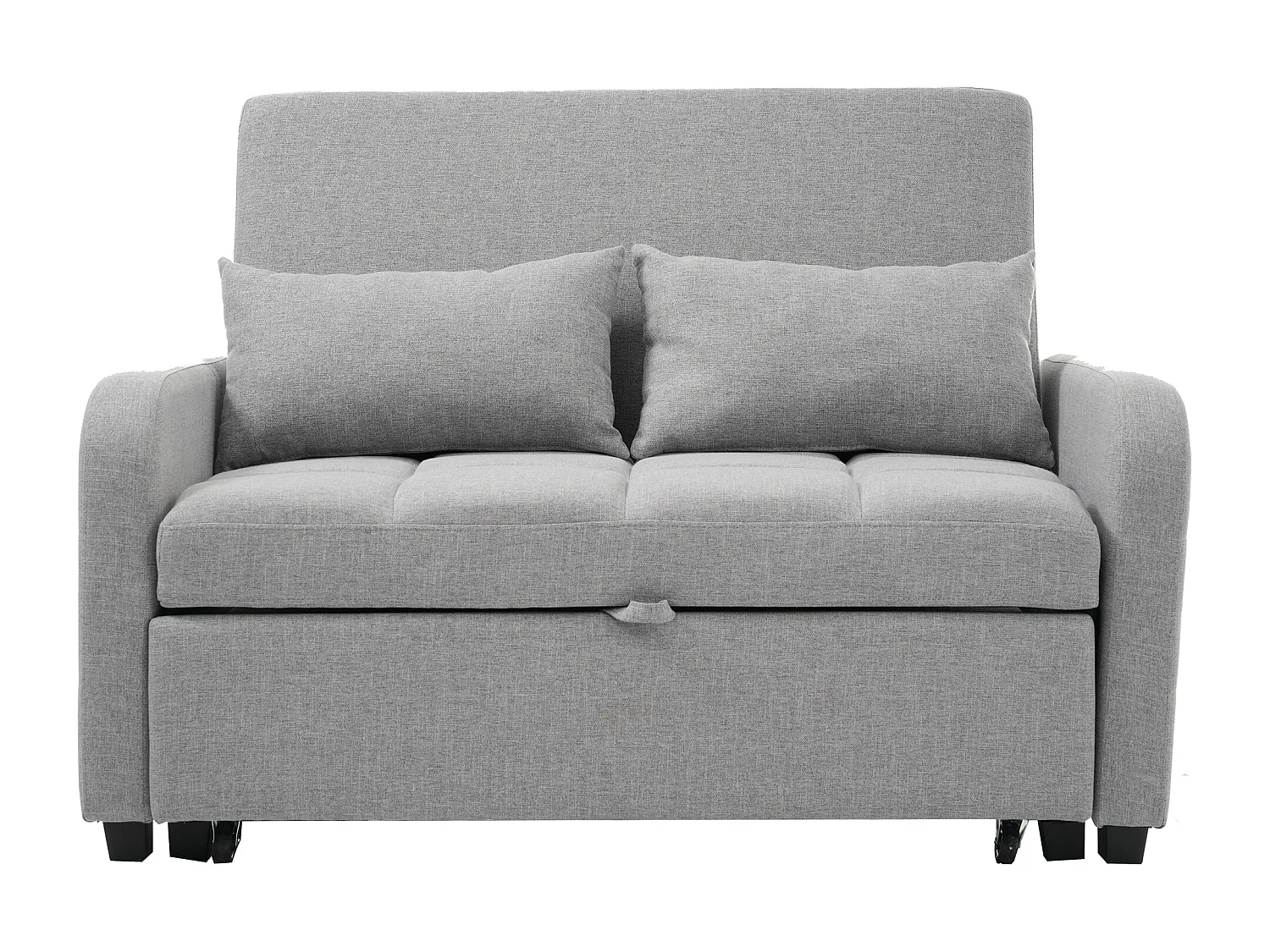 Klappsofa 127x75x94 cm - Verstellbare Rückenlehne - Mit 2 Kissen - Dunkelgrau