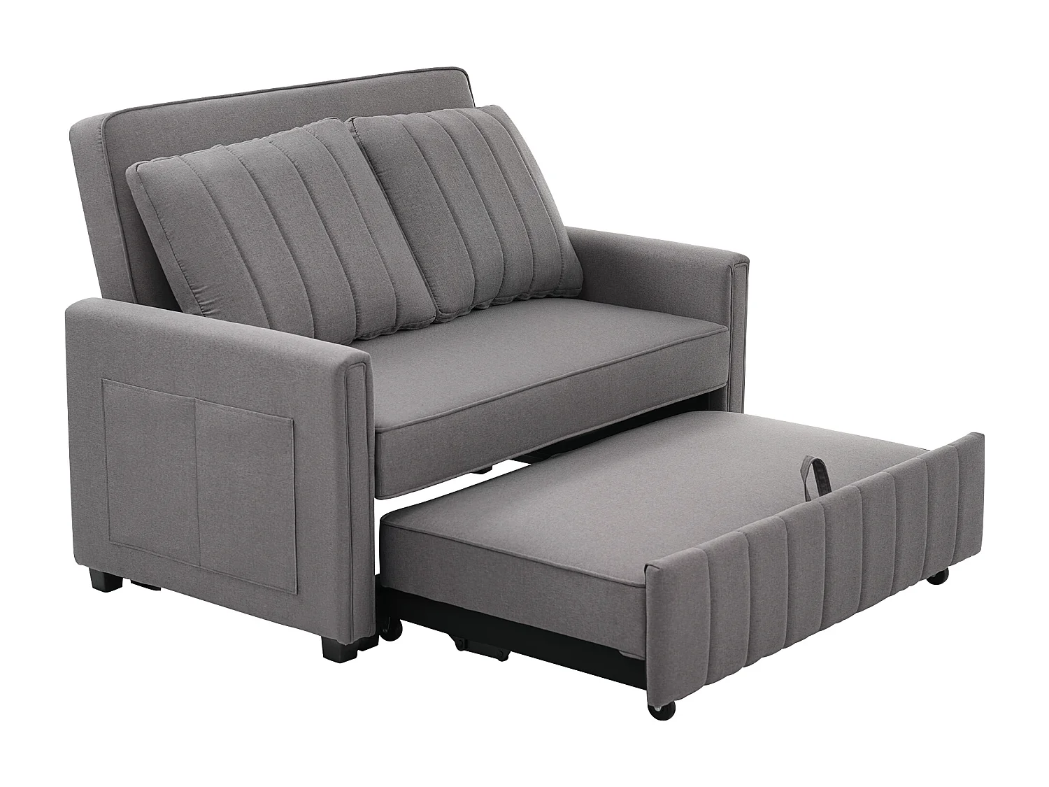 Multifunctionele opklapbare sofa-bed - met slaapfunctie - inclusief 2 kussens - verstelbare rugleuning - opbergzak - grijs