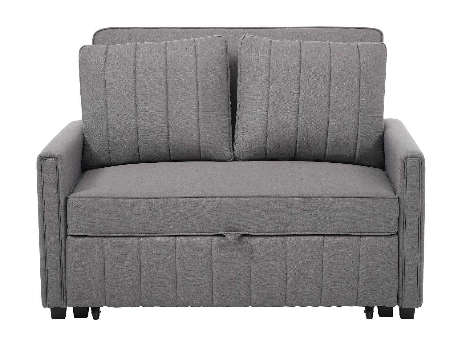 Canapé-lit pliant multifonctionnel - avec fonction couchage - avec 2 oreillers - dossier réglable - poche de rangement - gris