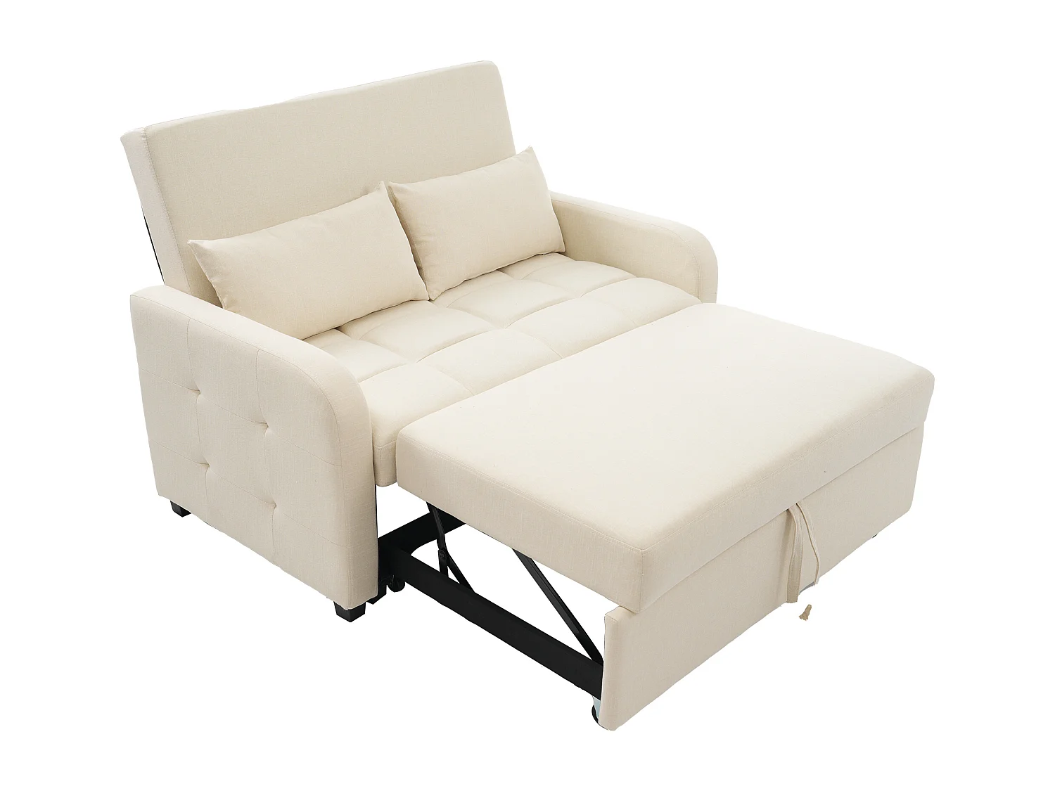 Sofá convertible 127x75x94 cm - Respaldo ajustable - Incluye 2 cojines - Beige