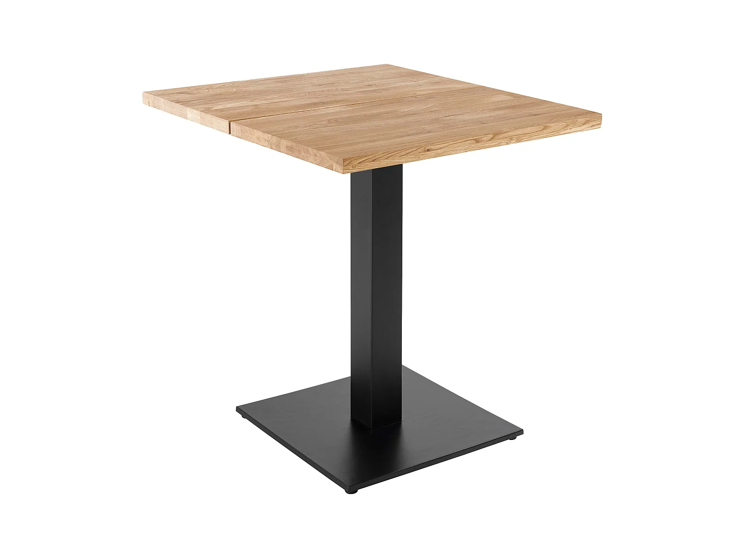 Table à manger 70 x 70 cm avec bords droits en chêne