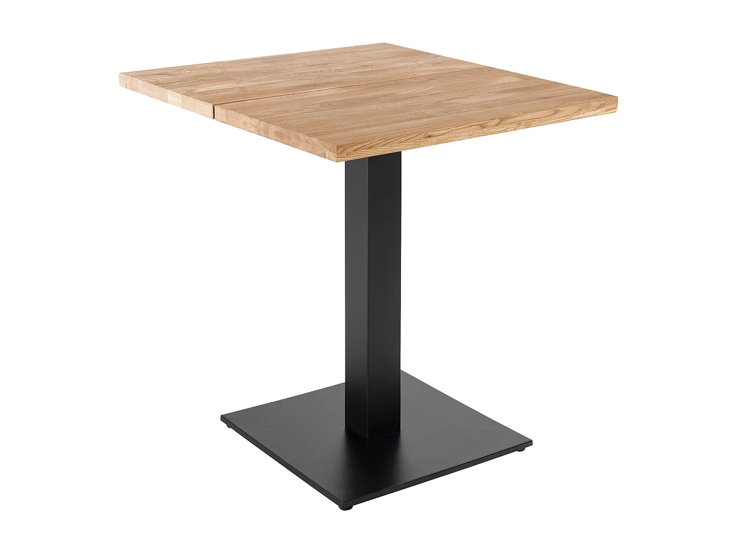 Table à manger 70 x 70 cm avec bords droits en chêne