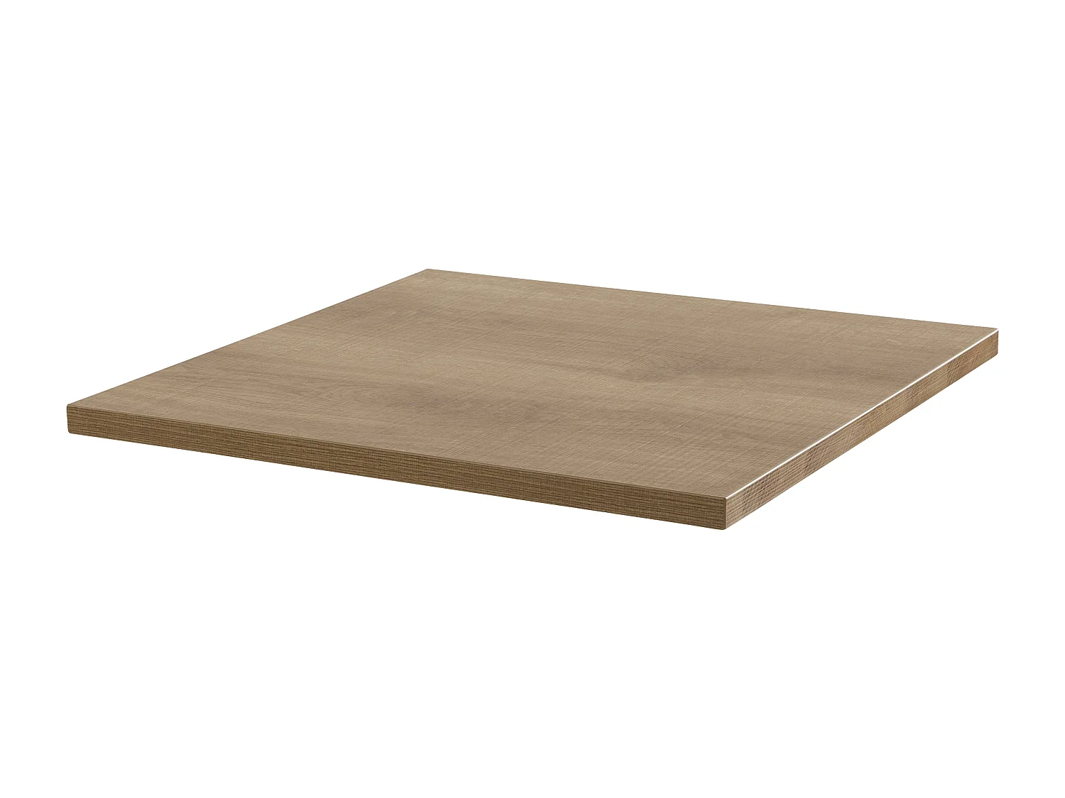 Table haute carrée 60 cm pied blanc et revêtement bois clair