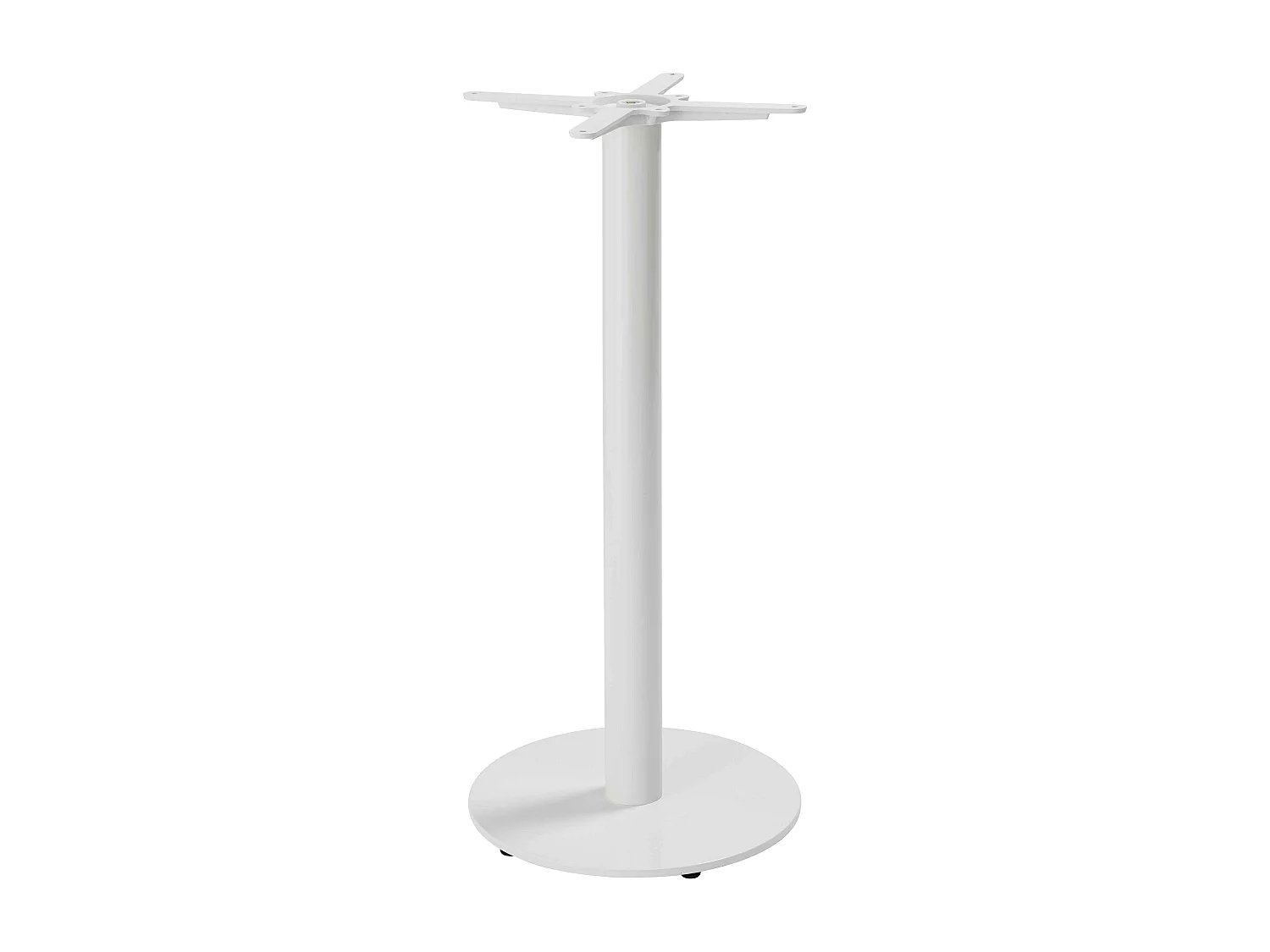 Table haute carrée 60 cm pied blanc et revêtement bois clair