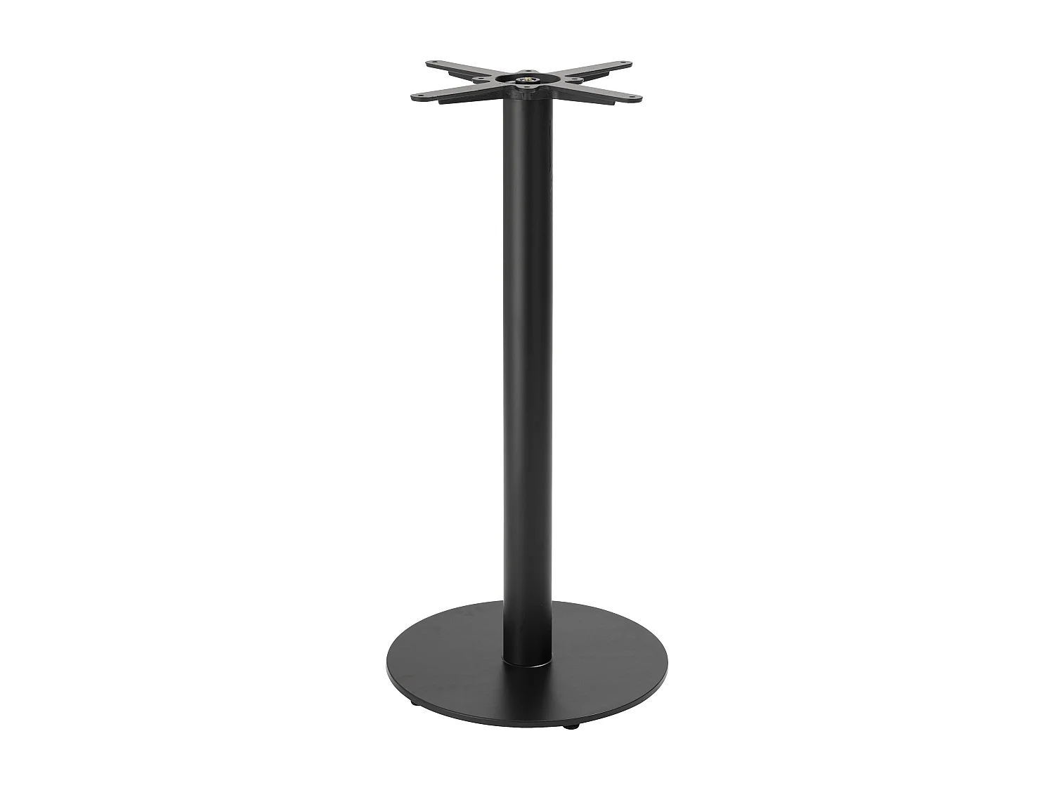 Table haute carrée 60 cm pied noir et revêtement bois clair