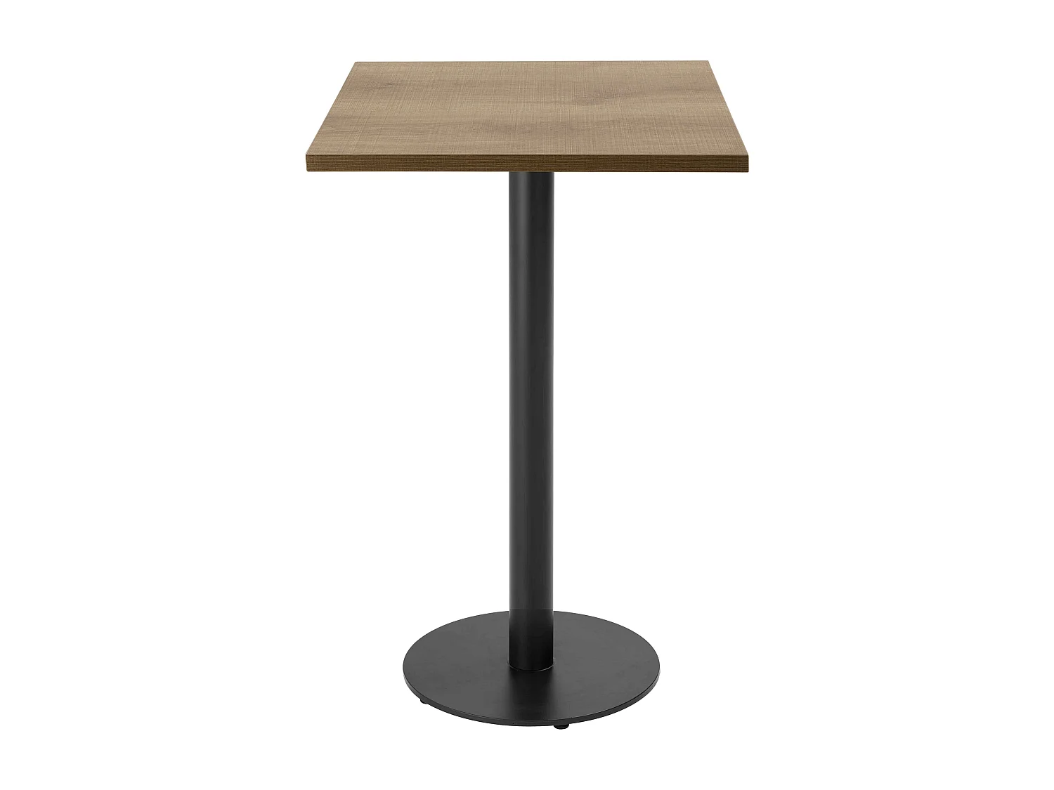 Tafel hoog vierkant 60 cm zwarte poot en lichte houten bekleding
