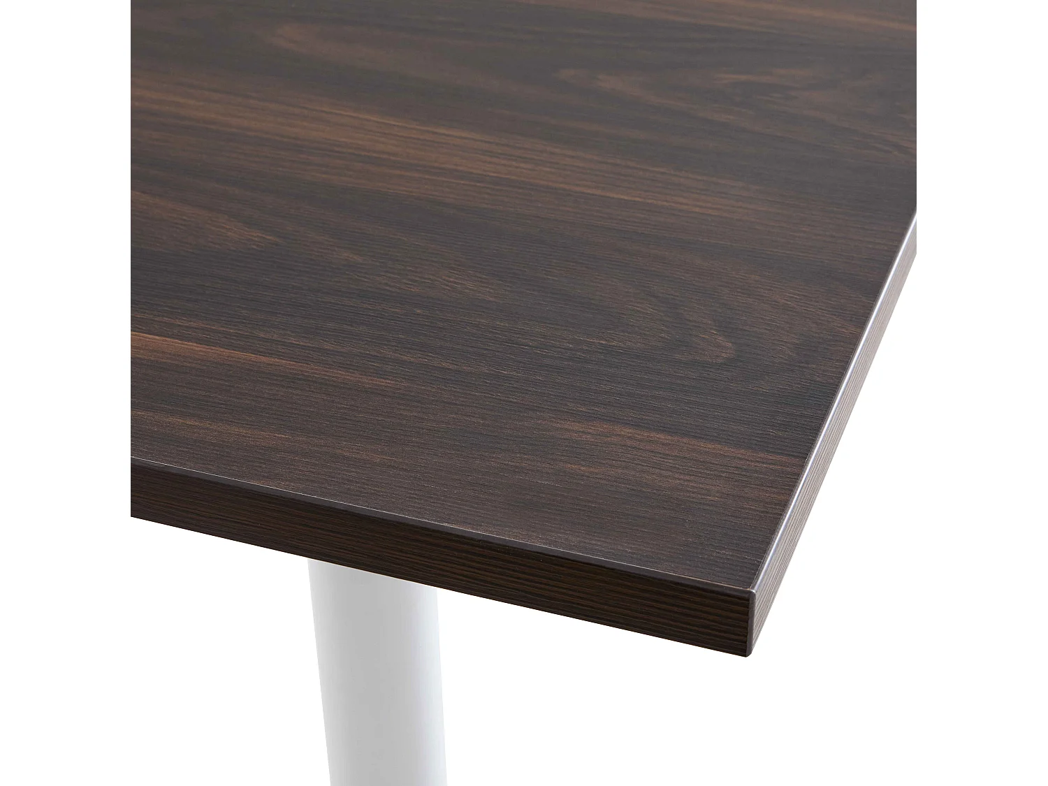 Tafel hoog vierkant 60 cm zwarte voet en donker houten bekleding