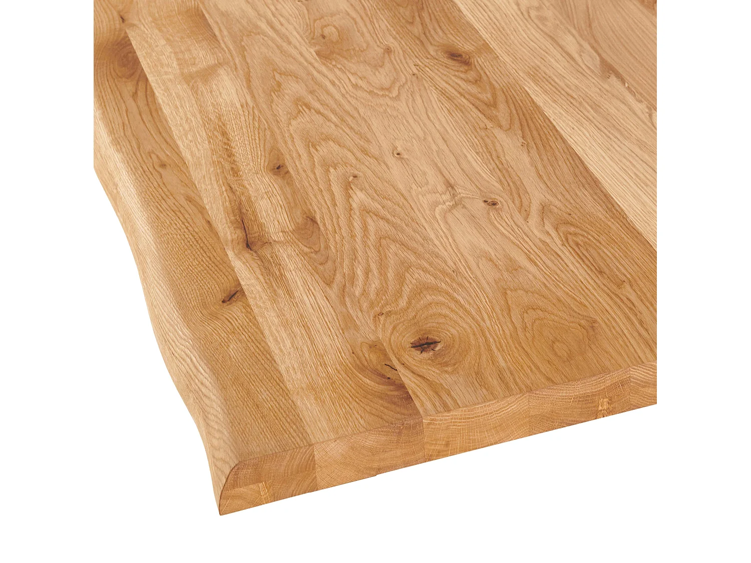 Table à manger 60 x 60 cm avec bords irréguliers en chêne