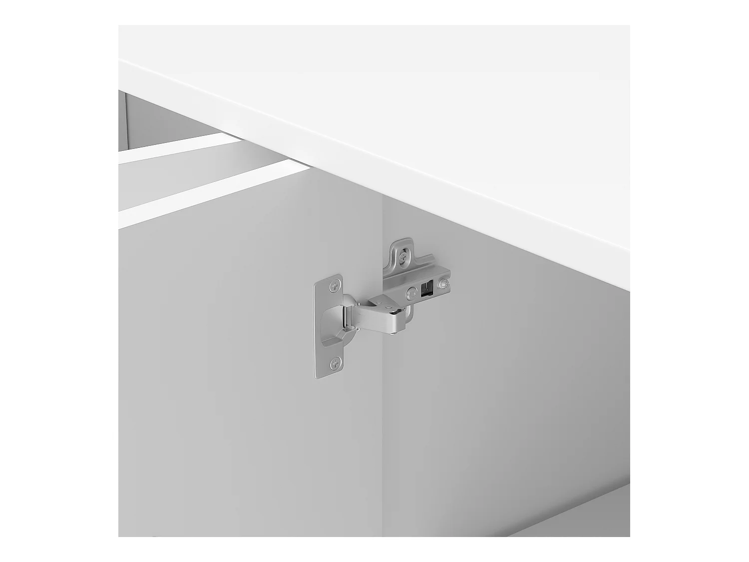 Buffet moderne 140x34x78cm - avec 4 portes - étagères réglables - blanc
