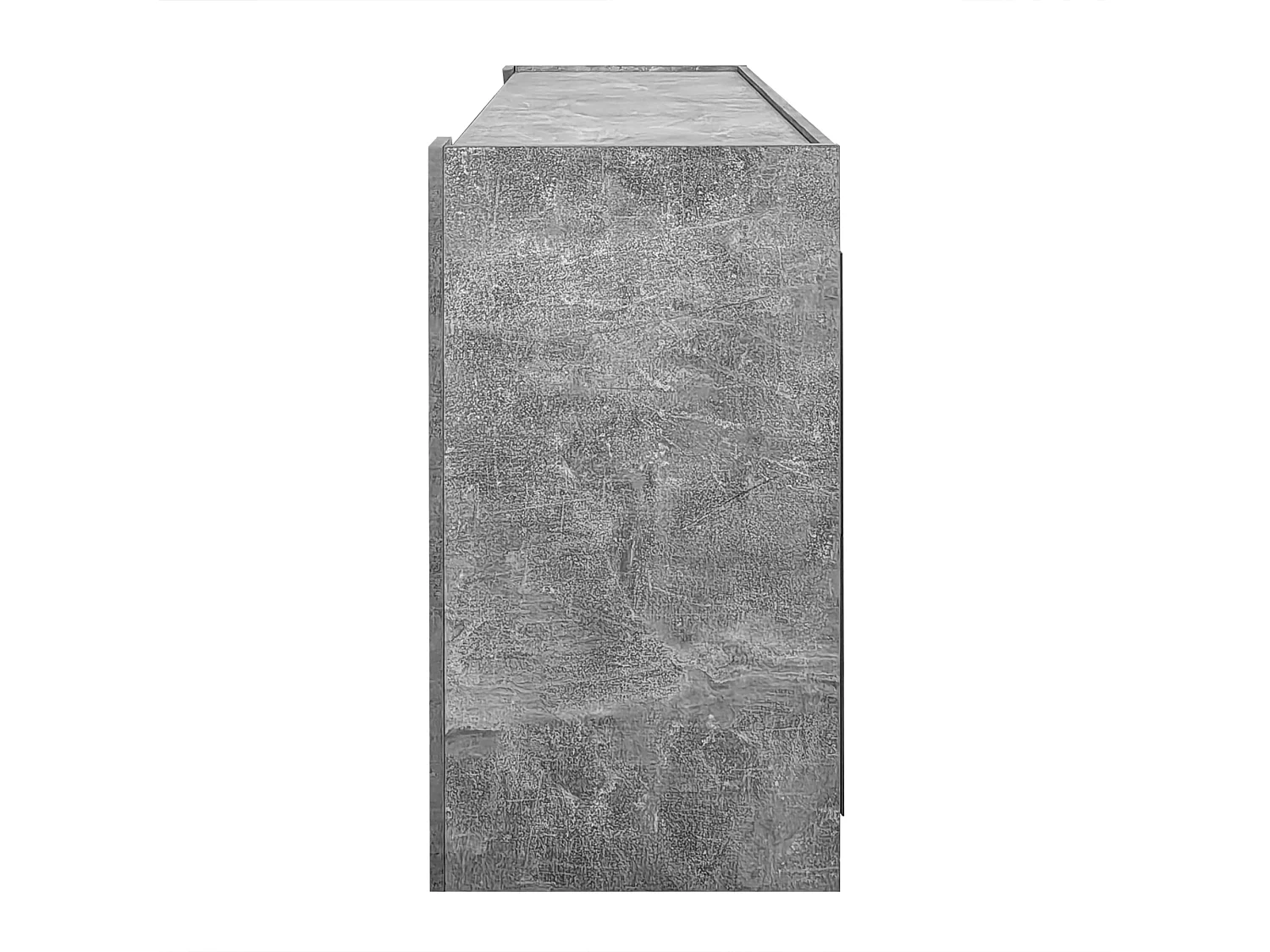 Buffet 150x40x75 cm - 3 portes - sans poignées - avec étagères réglables - blanc + gris