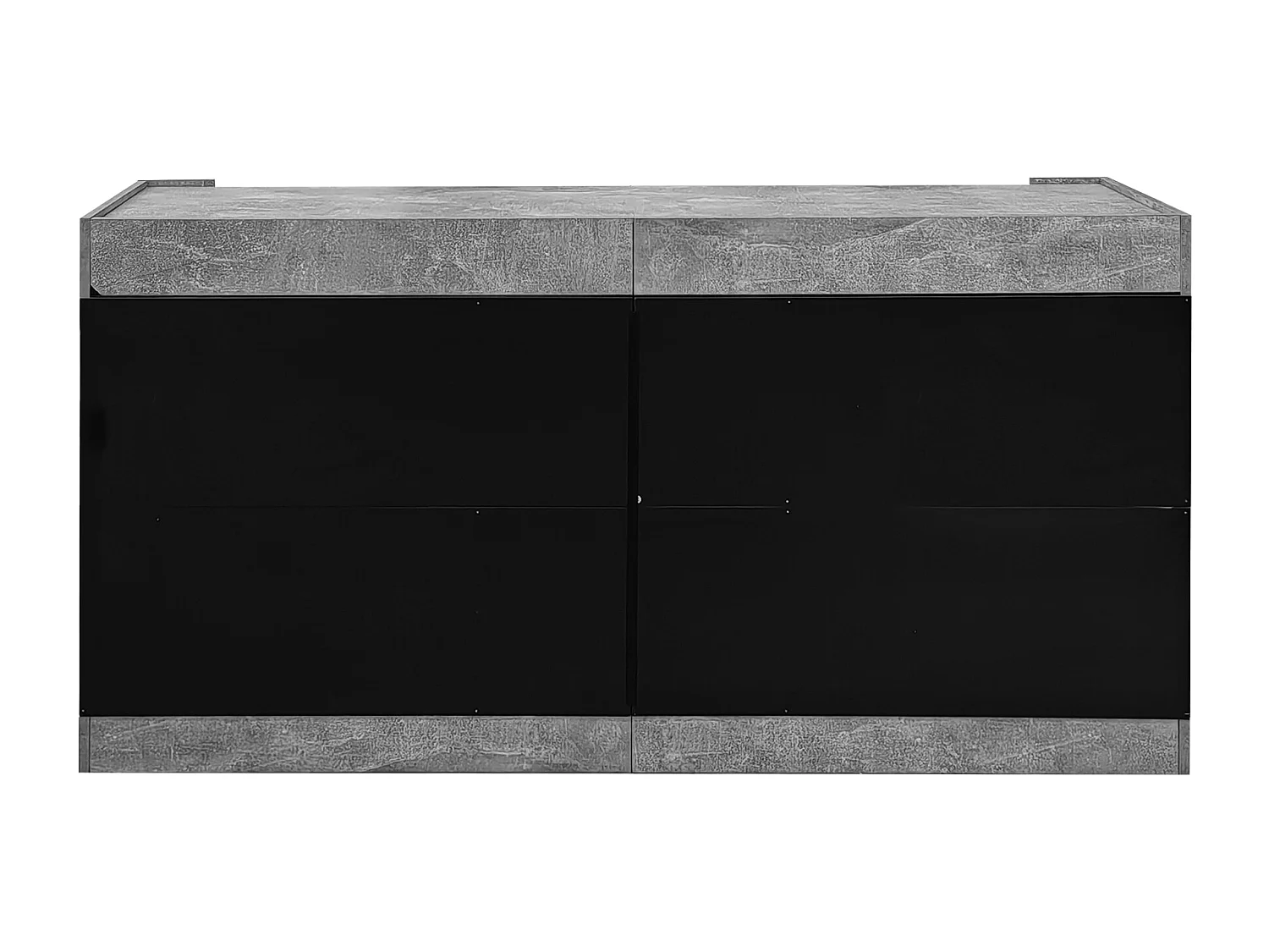 Buffet 150x40x75 cm - 3 portas - sem puxadores - com prateleiras ajustáveis - preto + cinza