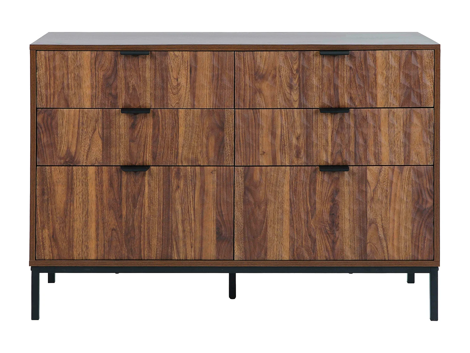 6-laden ladekast van MDF met donkerhouten melamine decor