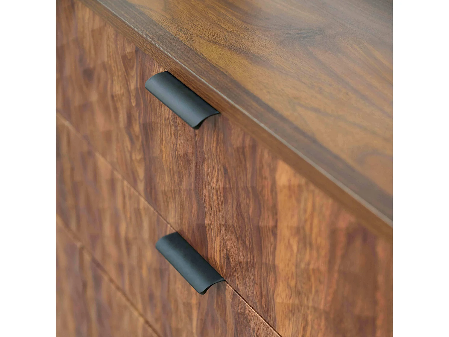 6-laden ladekast van MDF met donkerhouten melamine decor