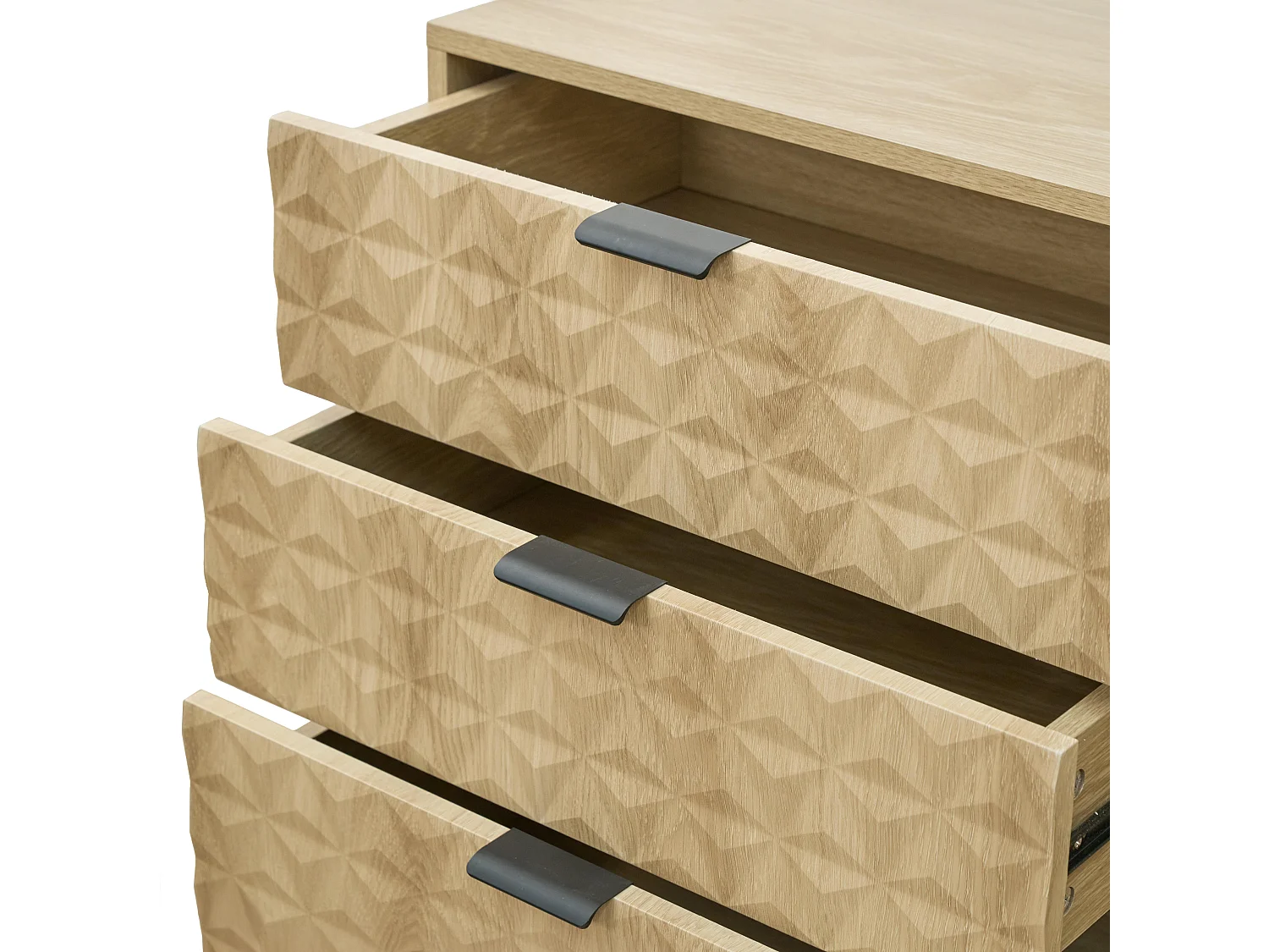 6-laden ladekast van MDF met licht houtmelamine decor