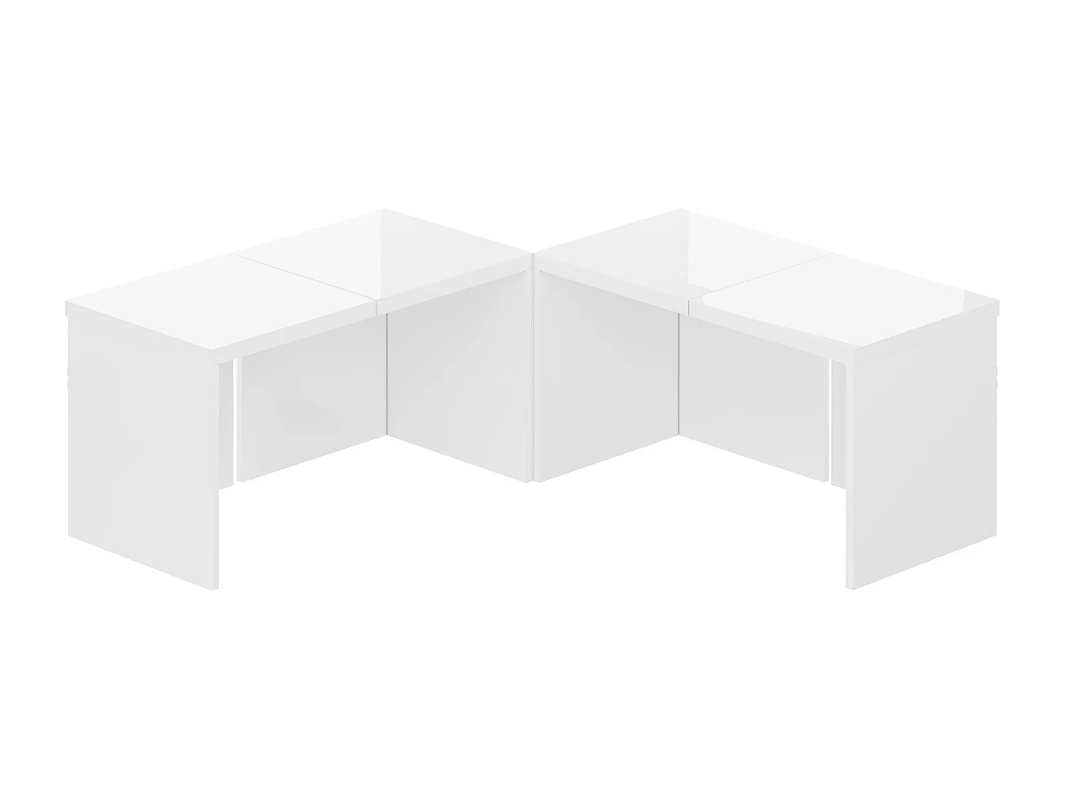 Salontafel 81x81x40 cm - DIY-tafel - Glanzend blad - Vrije combinatie - Spaanplaat - Wit