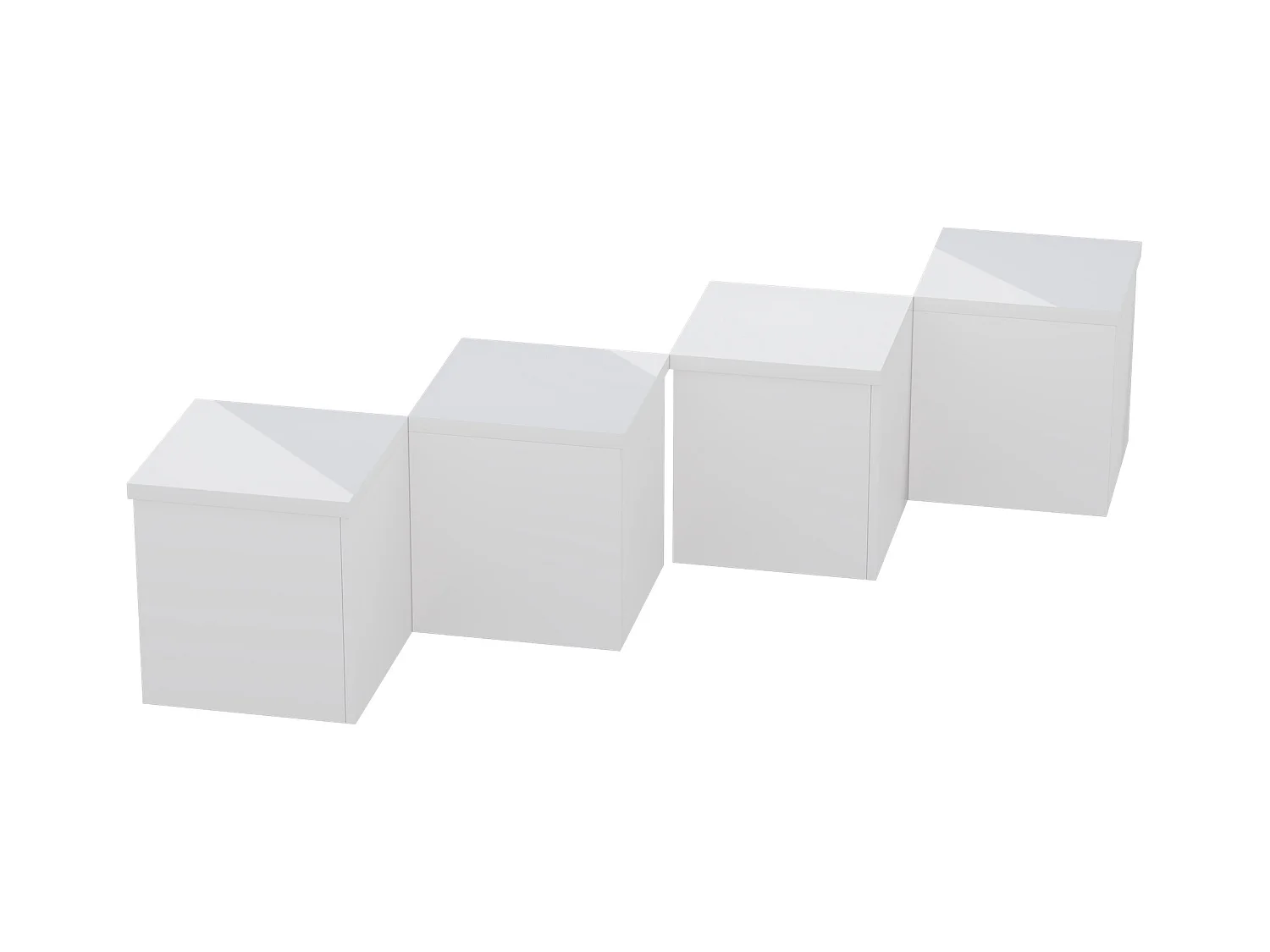 Table basse 81x81x40cm - Table basse DIY - Plateau brillant - Combinaison libre - Panneau de particules - Blanc