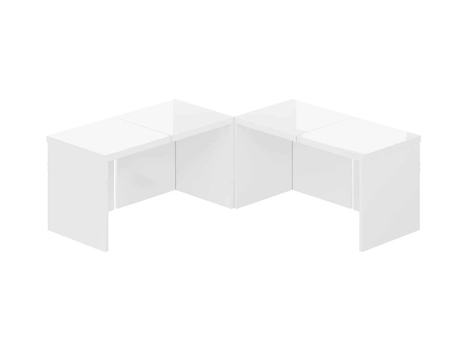 Table basse 81x81x40cm - Table basse DIY - Plateau brillant - Combinaison libre - Panneau de particules - Blanc