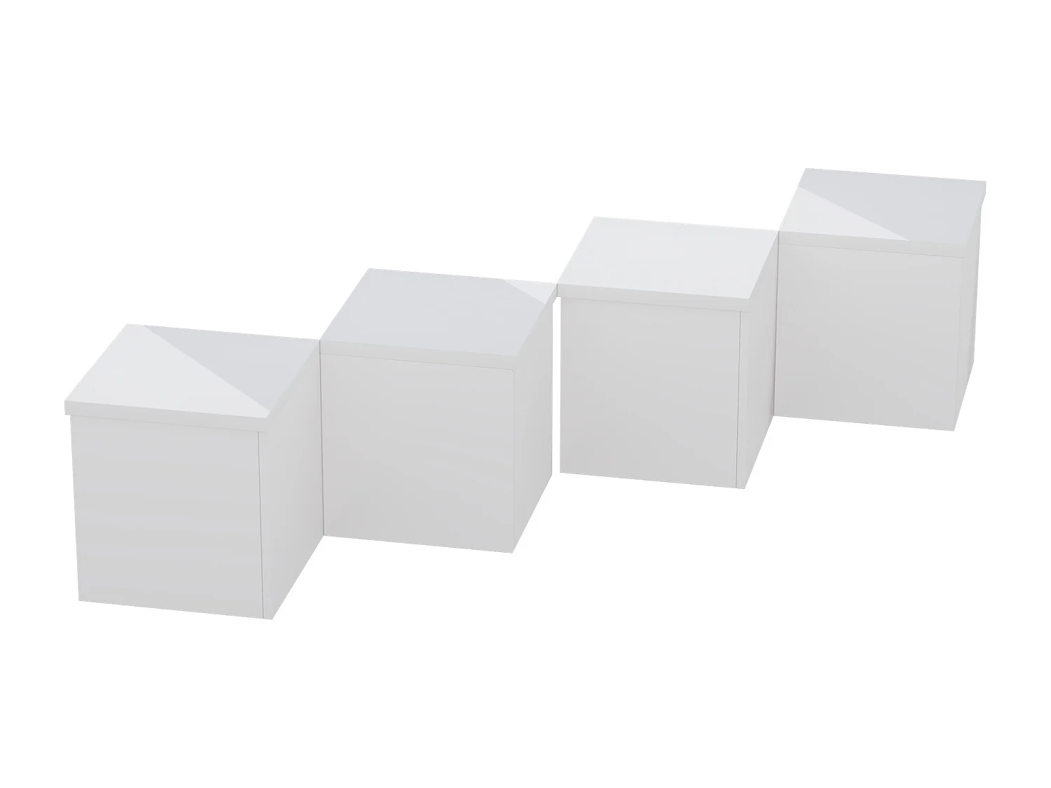 Table basse 81x81x40cm - Table basse DIY - Plateau brillant - Combinaison libre - Panneau de particules - Blanc