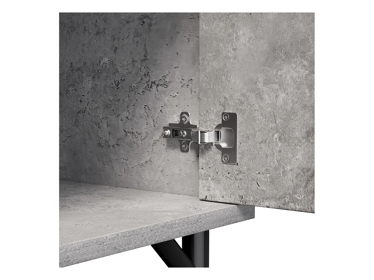 TV-Schrank 160x38x55.5 cm - 4 Türen - Spanplatten - grau