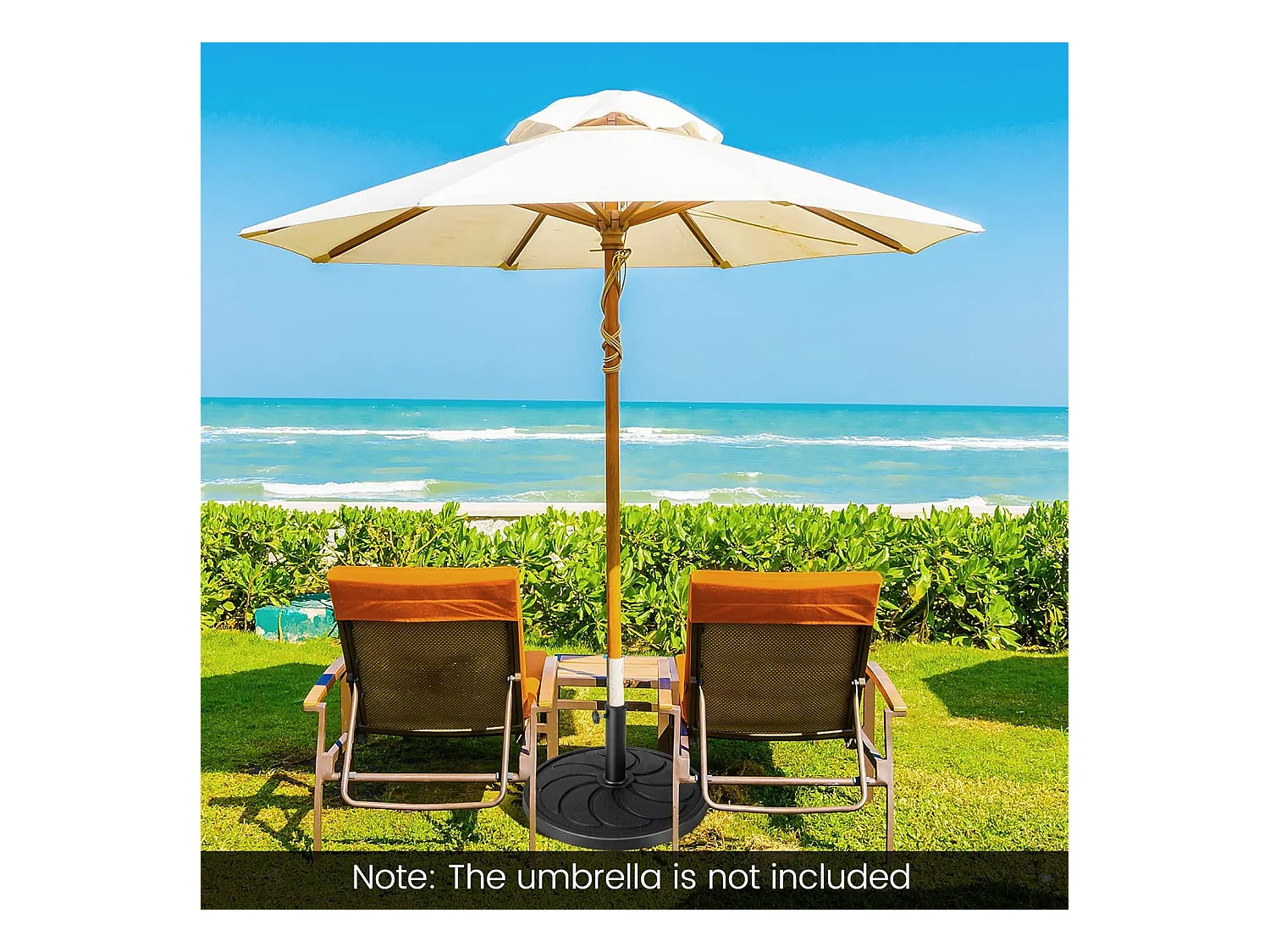 Parasolstandaard, 18 kg, ronde parasolstandaard voor parasolstangen van 38/48 mm, Ø 54 cm, marktparaplustandaard, parasolvoet voor tuin, balkon