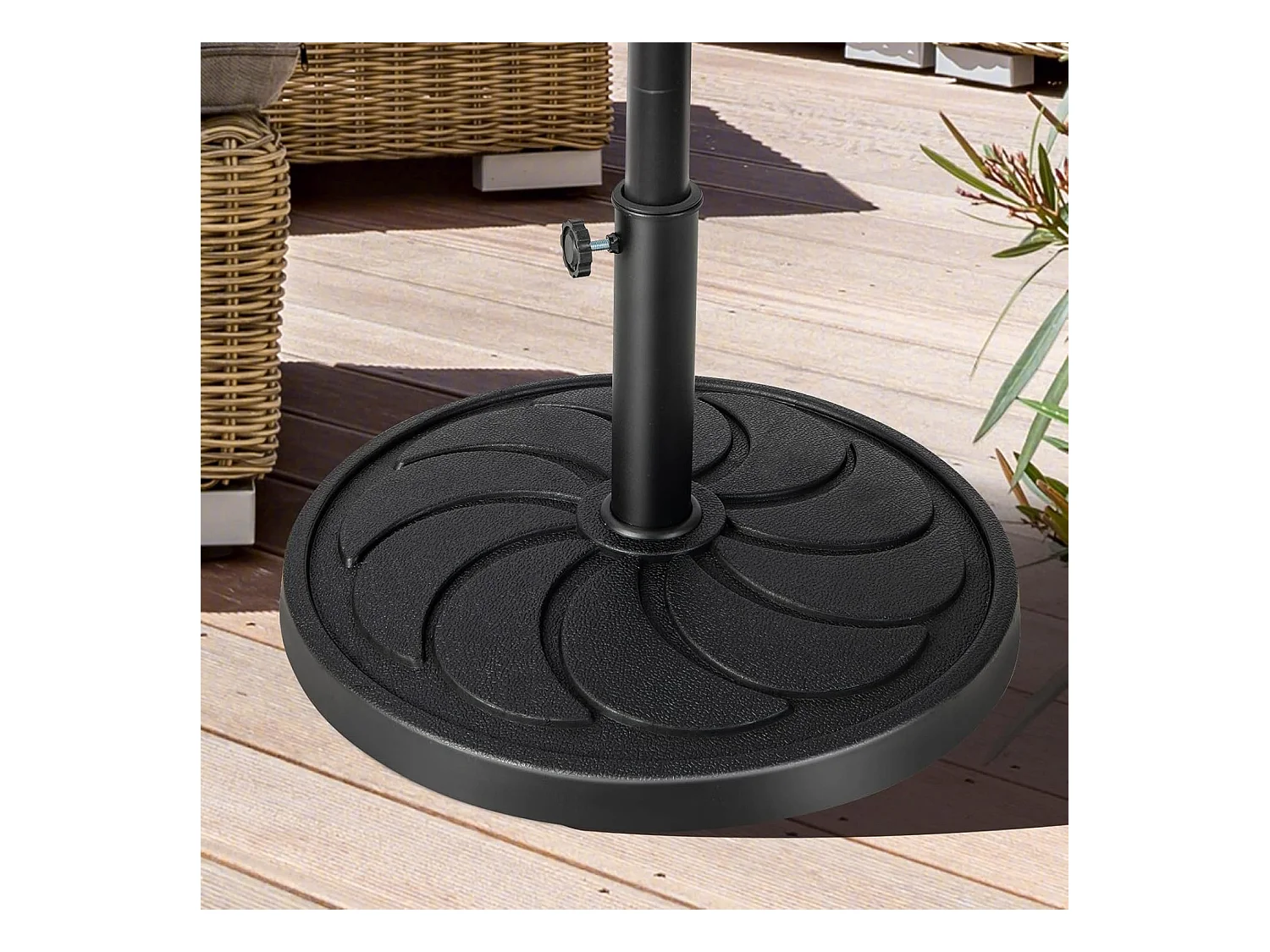 Parasolstandaard, 18 kg, ronde parasolstandaard voor parasolstangen van 38/48 mm, Ø 54 cm, marktparaplustandaard, parasolvoet voor tuin, balkon