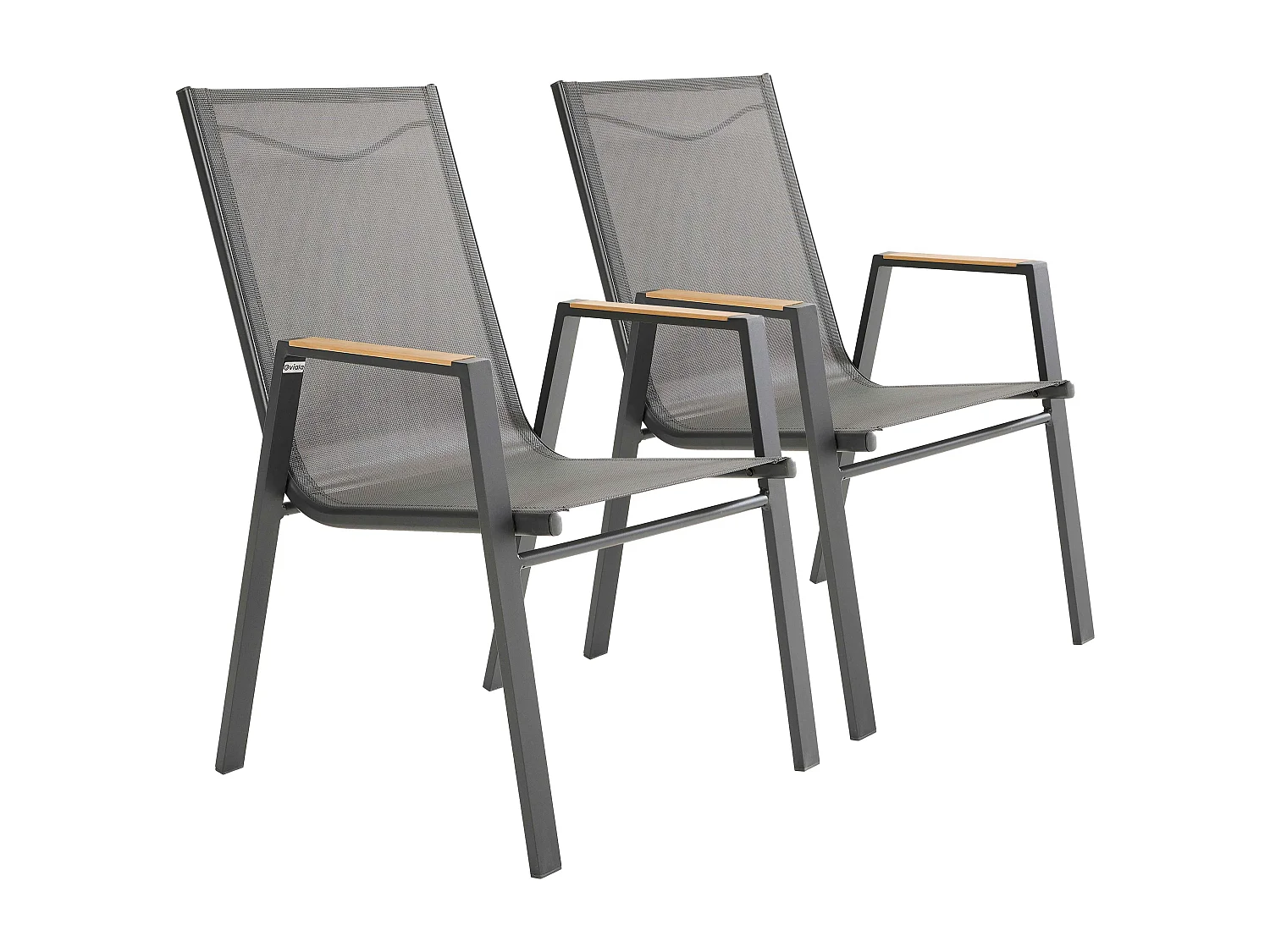Lot de 2 chaises de jardin en aluminium et textilène