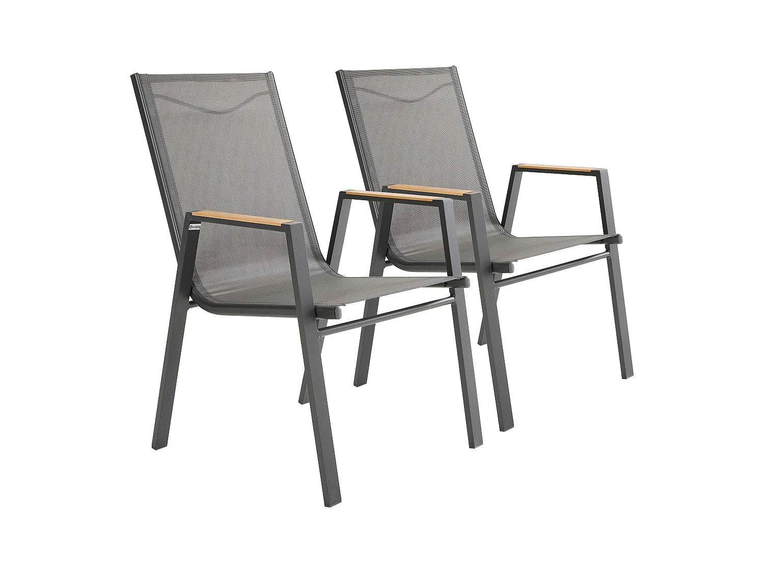 Lot de 2 chaises de jardin en aluminium et textilène