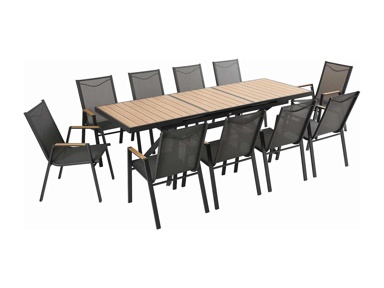 Lot de 2 chaises de jardin en aluminium et textilène