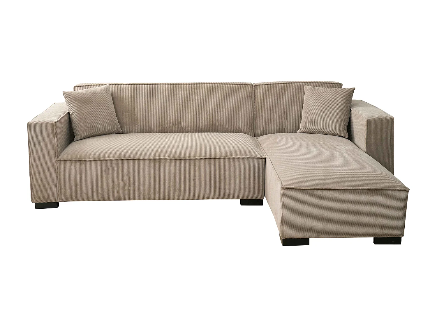 Canapé d'angle droit 3 places droite taupe L 247 cm