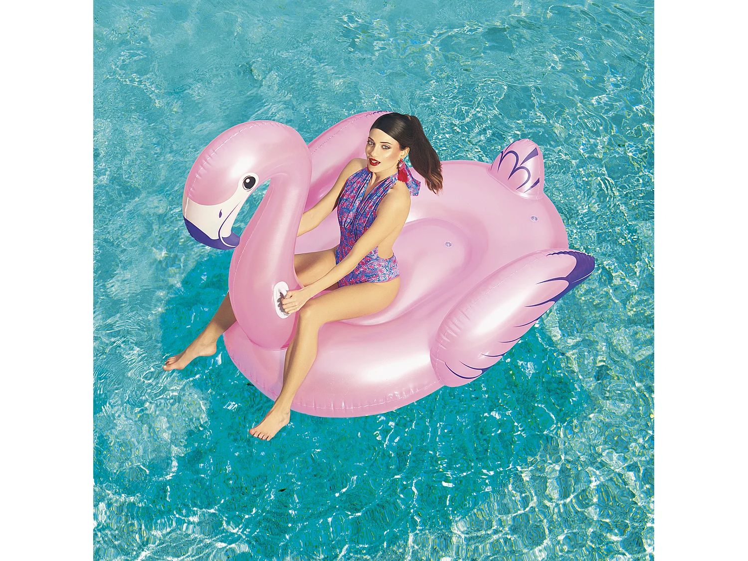 Opblaasbare Roze Flamingo om op te Rijden 173x170 cm