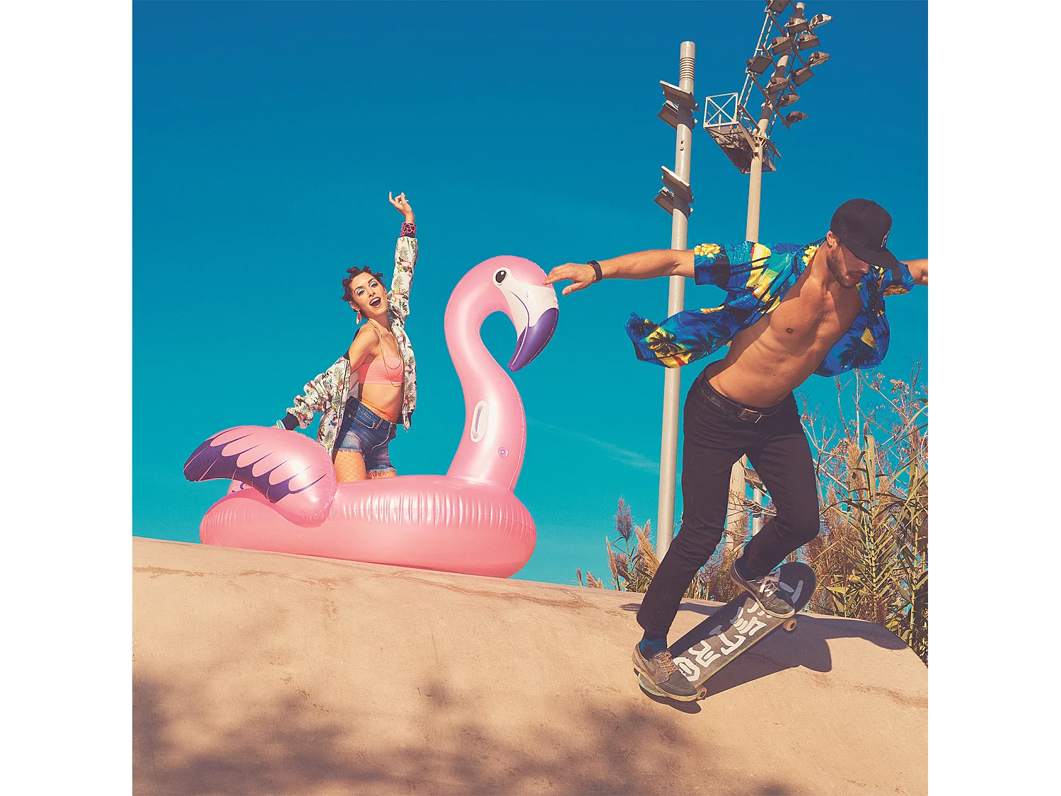 Opblaasbare Roze Flamingo om op te Rijden 173x170 cm