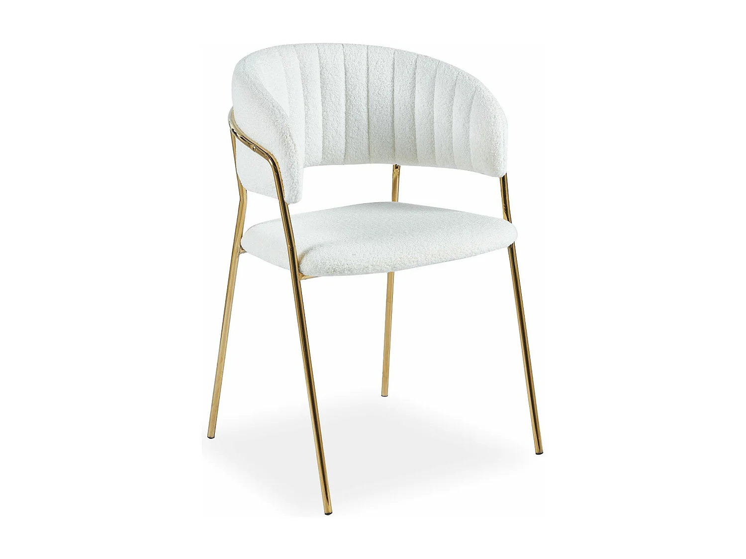 Lot de 4 chaises Tabata Tissu Bouclette Crème