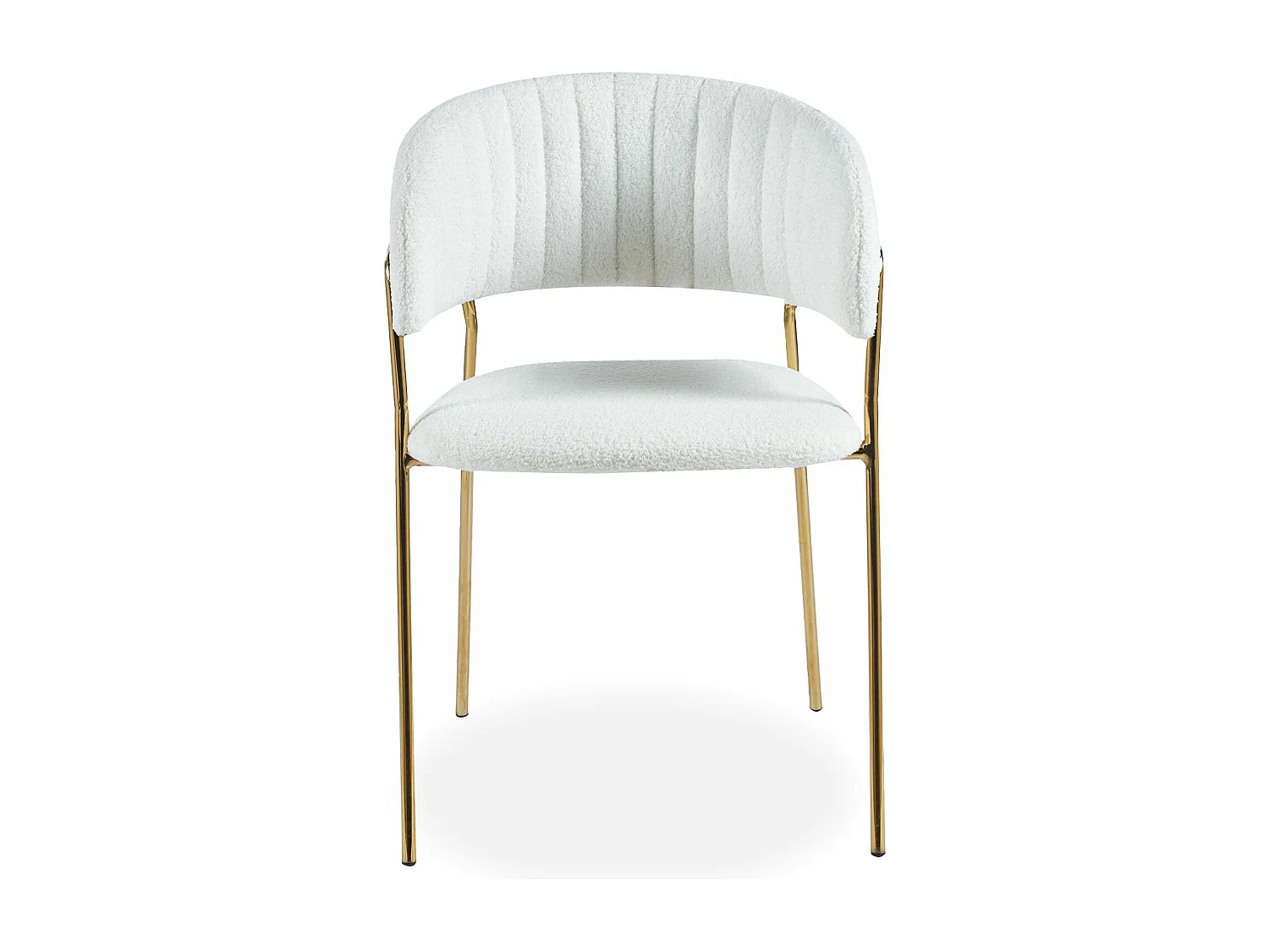 Lot de 4 chaises Tabata Tissu Bouclette Crème