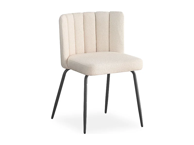 Lot de 6 chaises design Sabine Tissu Bouclette Crème