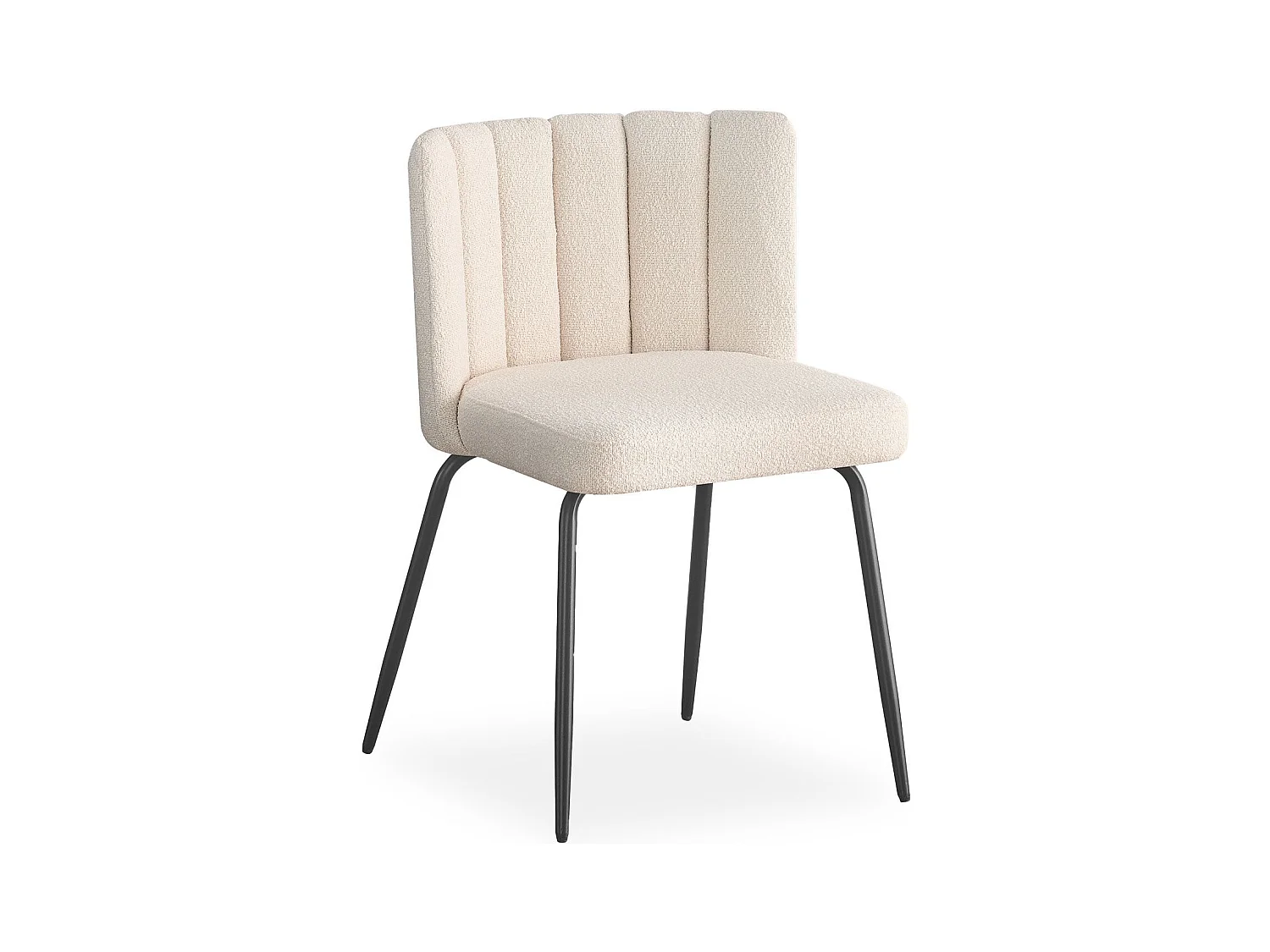Lot de 6 chaises design Sabine Tissu Bouclette Crème