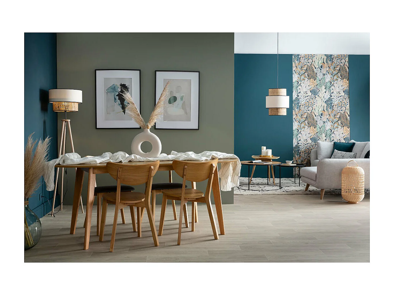 Chaises scandinaves bois clair (lot de 2) LEENA