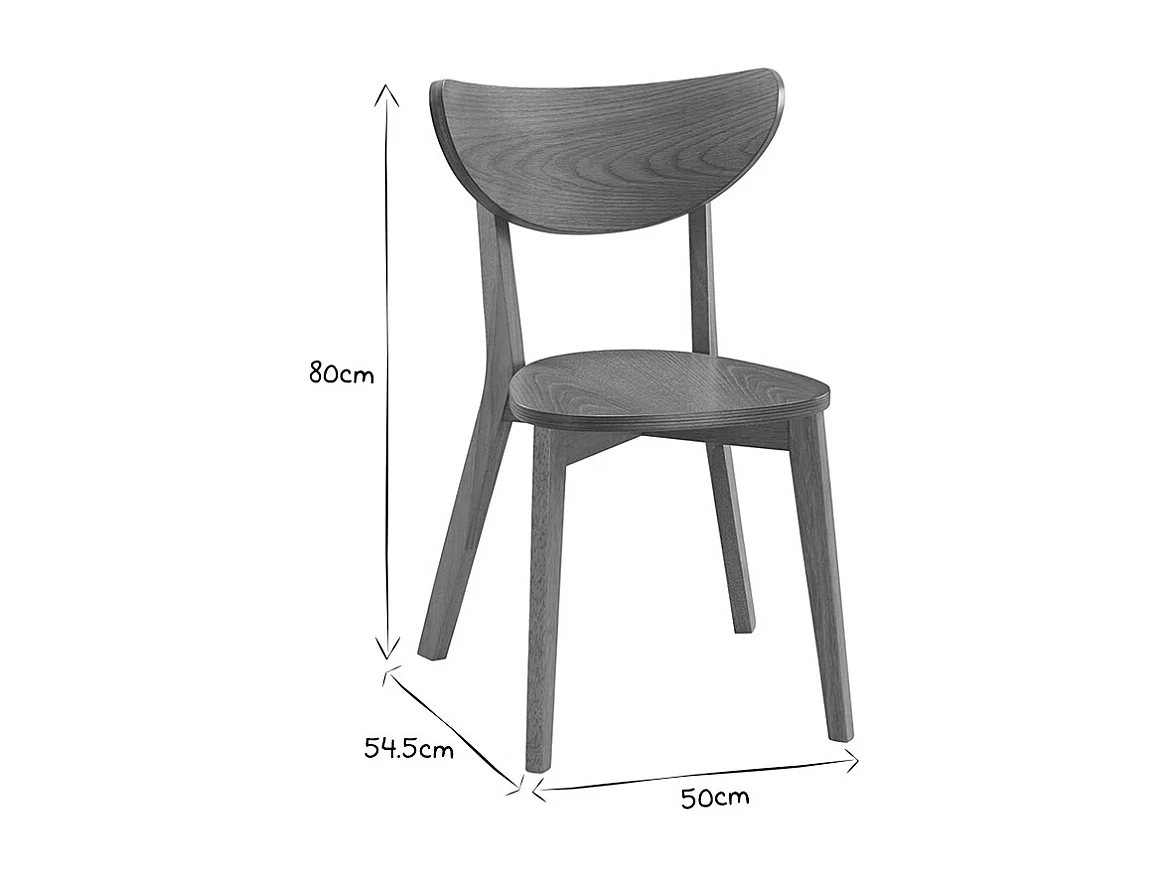 Chaises scandinaves bois clair (lot de 2) LEENA