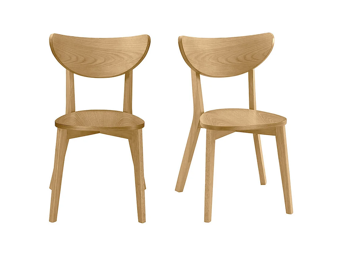 Sillas diseño roble LEENA (lote de 2)