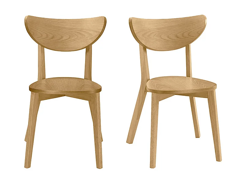 Chaises scandinaves bois clair (lot de 2) LEENA
