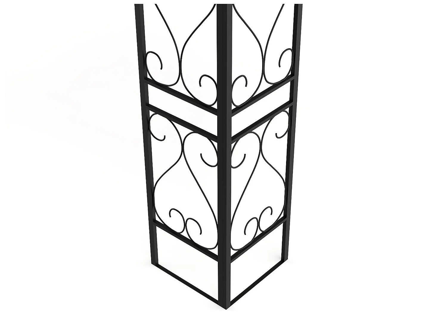 Tonnelle de jardin en métal façon fer forgé - 9 m² - Noir - FIDALA