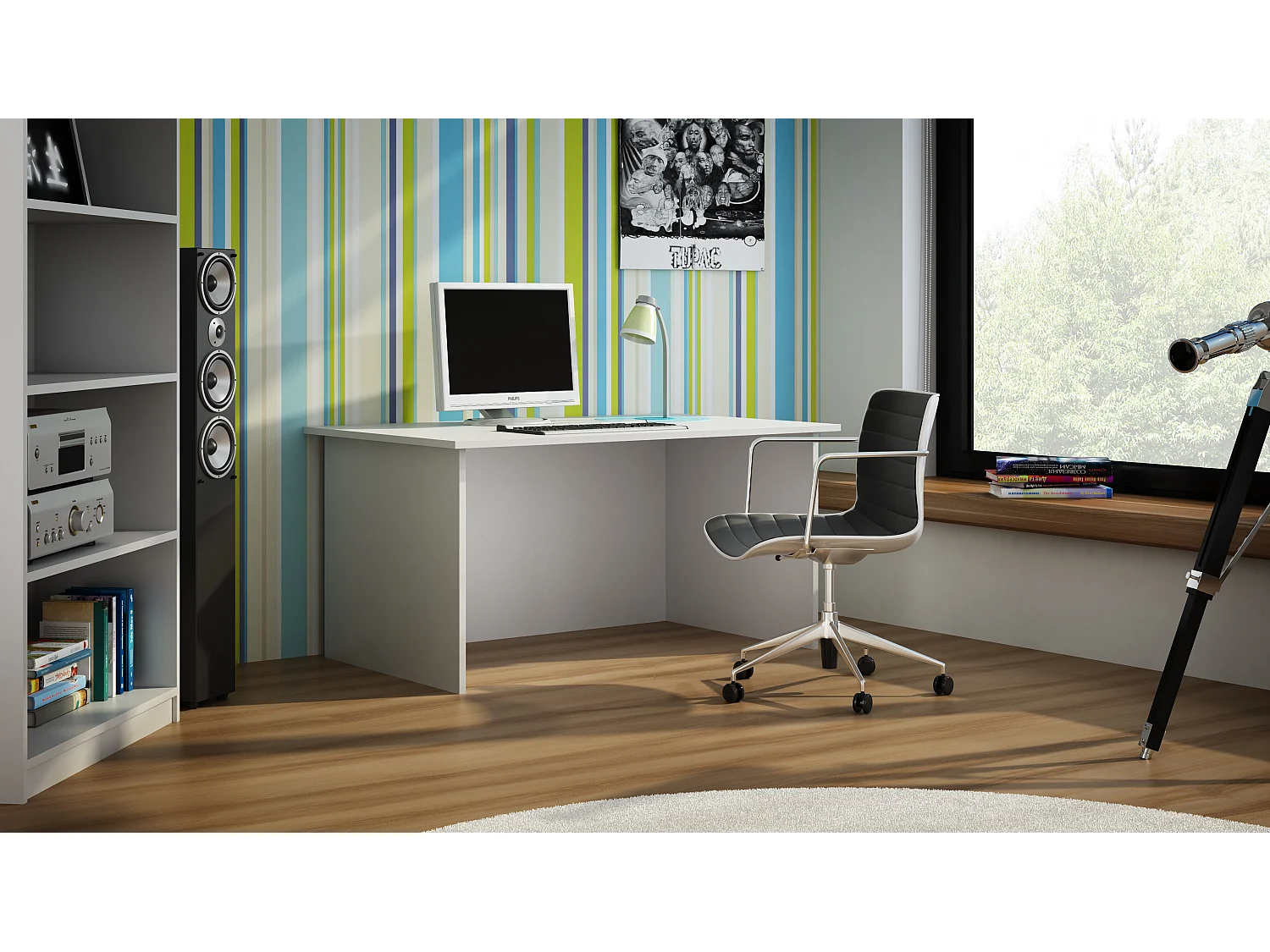 Biurko Standard | Białe | 120x60x75 | Biurko Nowoczesne