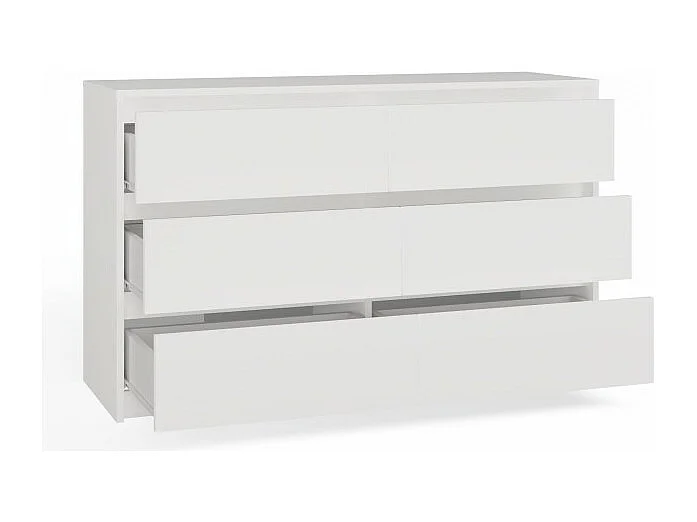 Komoda Karo K120 | Biała | 120x40x73.5 cm | 6 Szuflad
