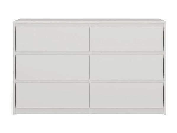 Komoda Karo K120 | Biała | 120x40x73.5 cm | 6 Szuflad