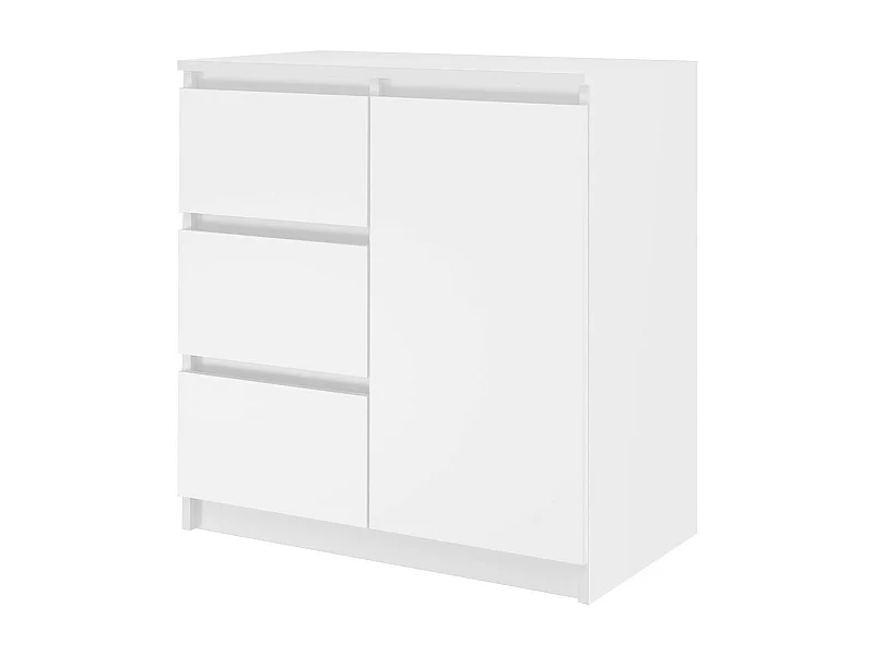 Komoda Malwa 1D3S |  Biała | 80x40x75 cm | 3 Szuflady, 1 Drzwi
