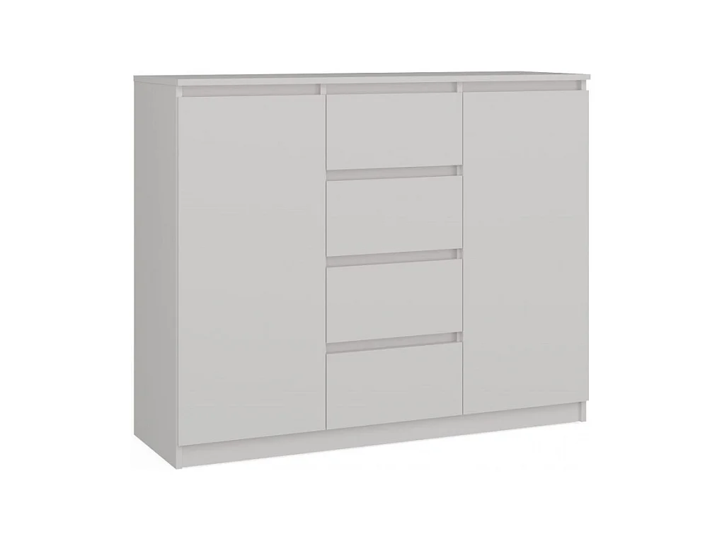 Komoda Malwa 2D4S | Biała  | 120x40x97 cm | 2 Drzwi, 4 Szuflady